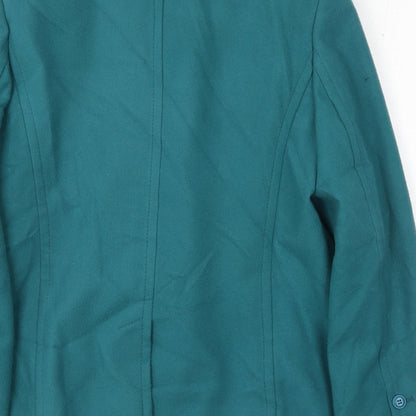 Womens UK Size 10 Marks and Spencer Green Pea Coat