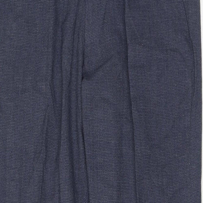 Marks and Spencer Mens Blue Polyester Dress Pants Trousers Size 32 in Regular Hook & Eye