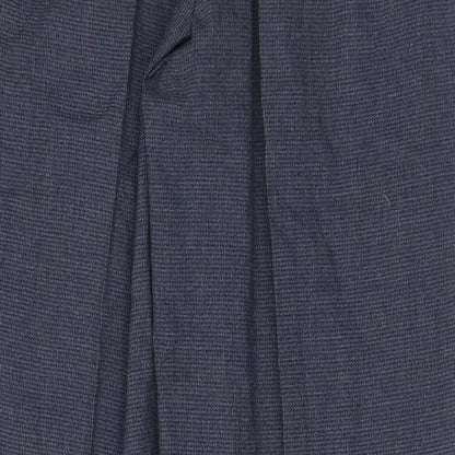 Marks and Spencer Mens Blue Polyester Dress Pants Trousers Size 32 in Regular Hook & Eye