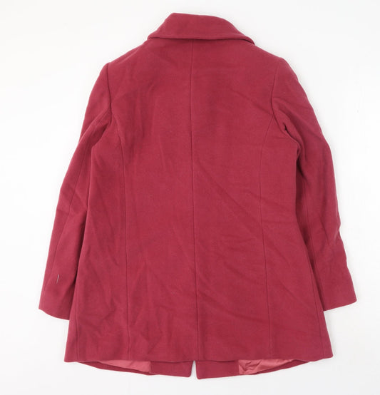 Alex & Co Womens Pink Pea Coat Coat Size 8 Button