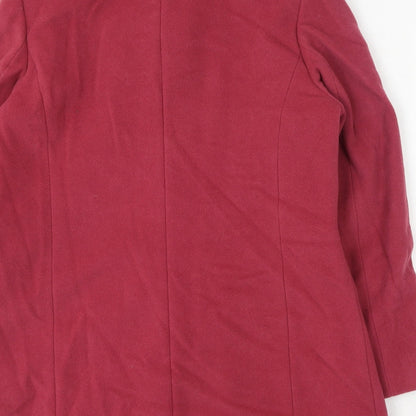 Alex & Co Womens Pink Pea Coat Coat Size 8 Button