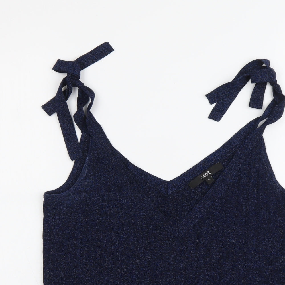 NEXT Womens Blue Cotton Basic Tank Size 12 V-Neck