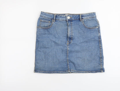 Womens UK Size L Zara Straight & Pencil Denim Skirt