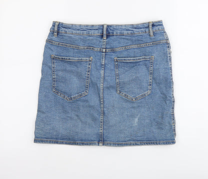Womens UK Size L Zara Straight & Pencil Denim Skirt