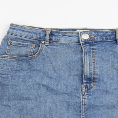 Womens UK Size L Zara Straight & Pencil Denim Skirt
