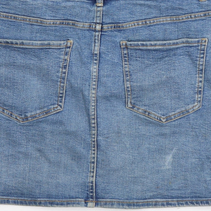 Womens UK Size L Zara Straight & Pencil Denim Skirt