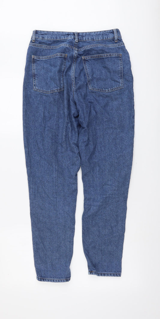 Denim & Co. Womens Blue Cotton Tapered Jeans Size 10 L27 in Regular Button
