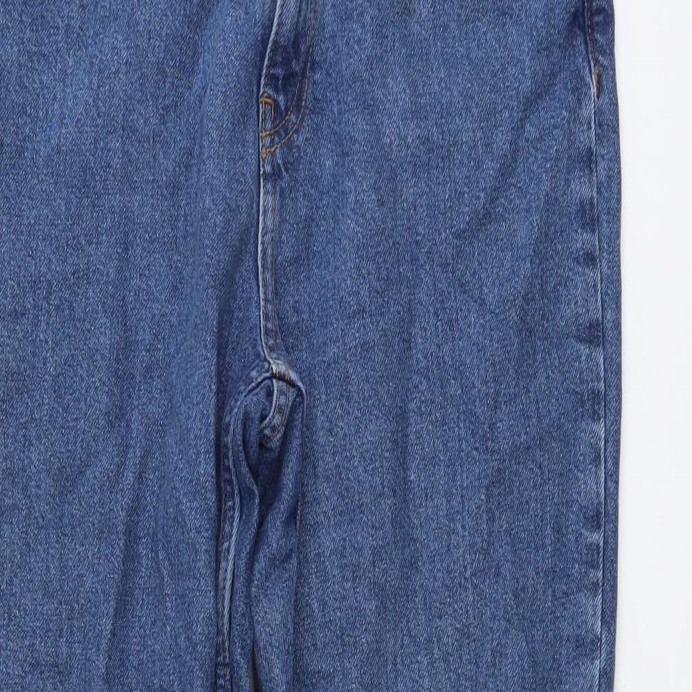 Denim & Co. Womens Blue Cotton Tapered Jeans Size 10 L27 in Regular Button