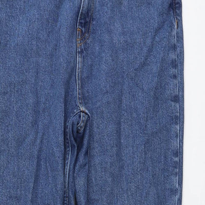 Denim & Co. Womens Blue Cotton Tapered Jeans Size 10 L27 in Regular Button