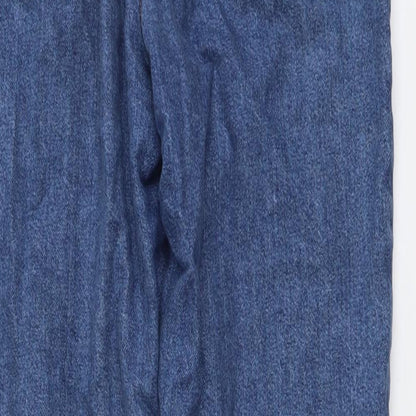 Denim & Co. Womens Blue Cotton Tapered Jeans Size 10 L27 in Regular Button