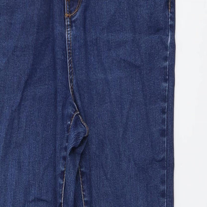 George Womens Blue Cotton Straight Jeans Size 12 L24 in Regular Button