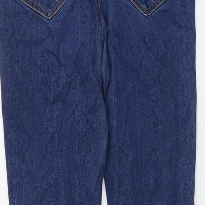 George Womens Blue Cotton Straight Jeans Size 12 L24 in Regular Button