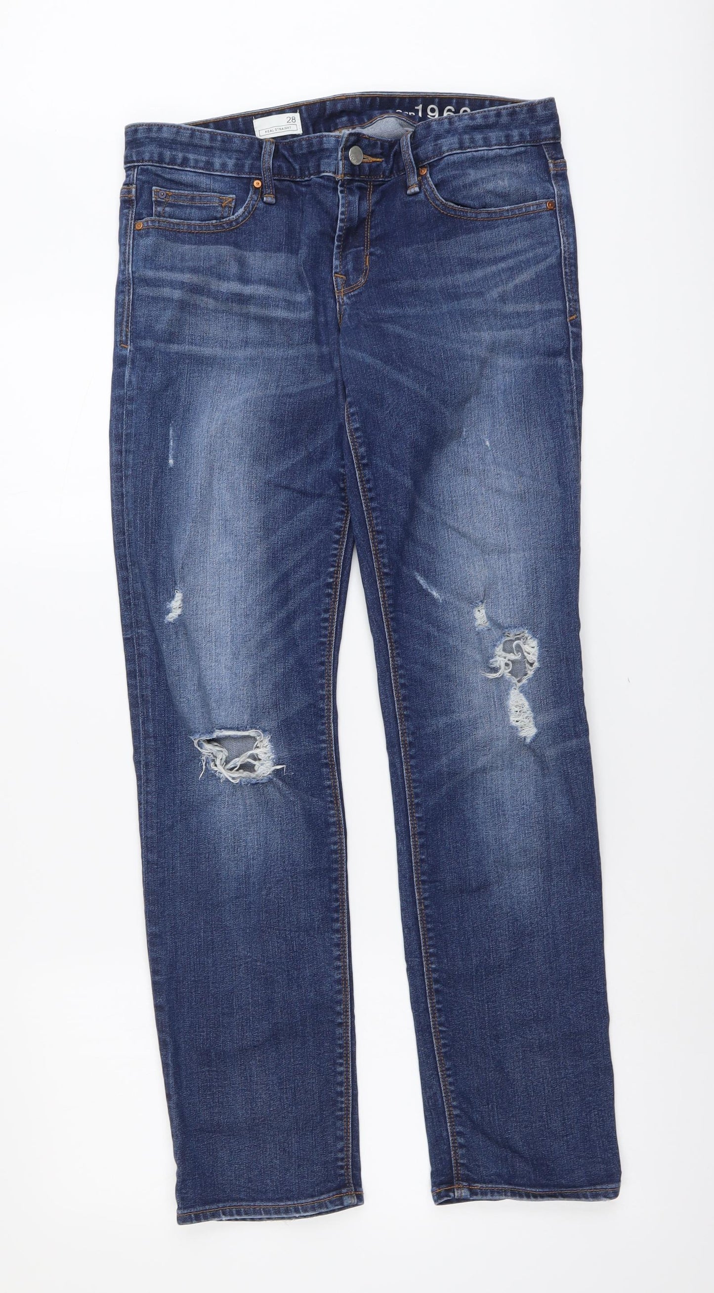 Womens UK Size 28 in Gap Regular Fit Straight Blue Jeans