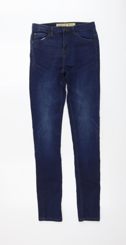 Denim & Co. Womens Blue Cotton Skinny Jeans Size 8 L31 in Regular Button