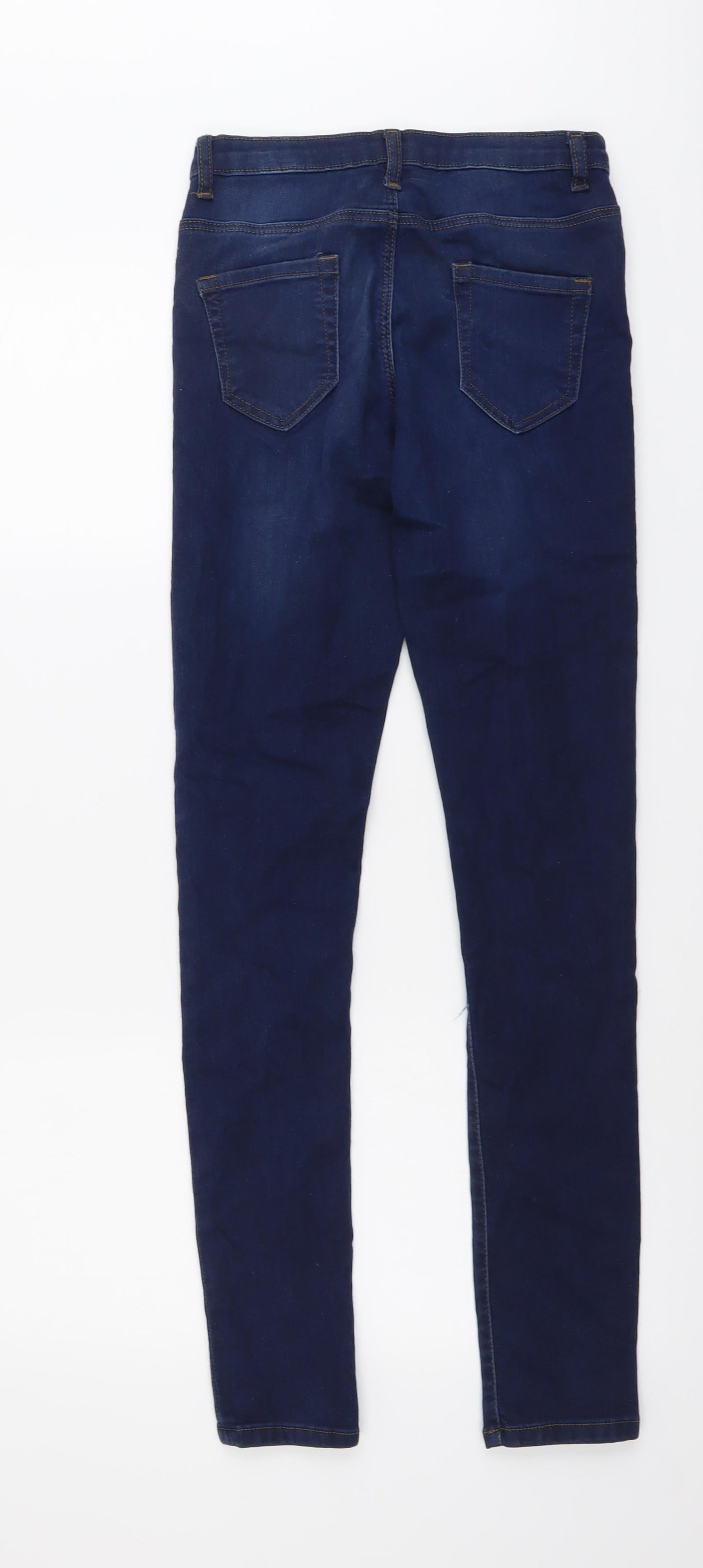 Denim & Co. Womens Blue Cotton Skinny Jeans Size 8 L31 in Regular Button