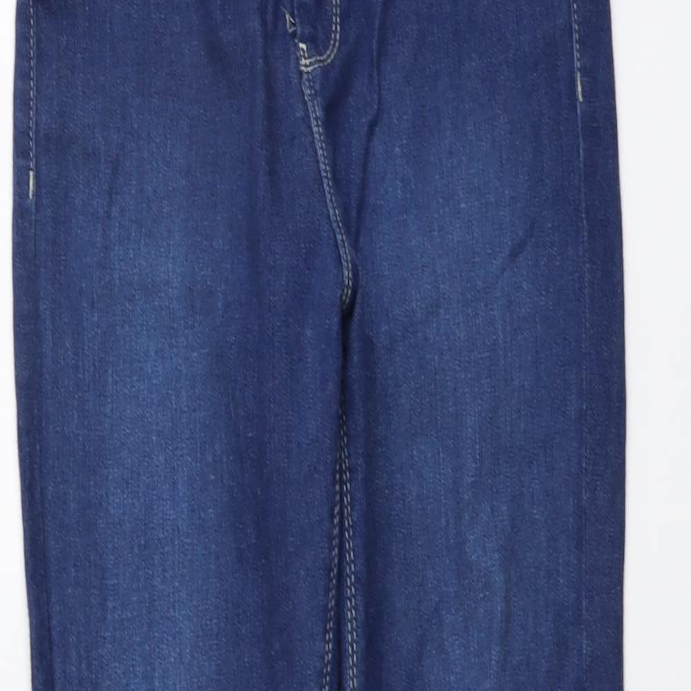 ASOS Womens Blue Herringbone Cotton Tapered Jeans Size 28 in L30 in Regular Button