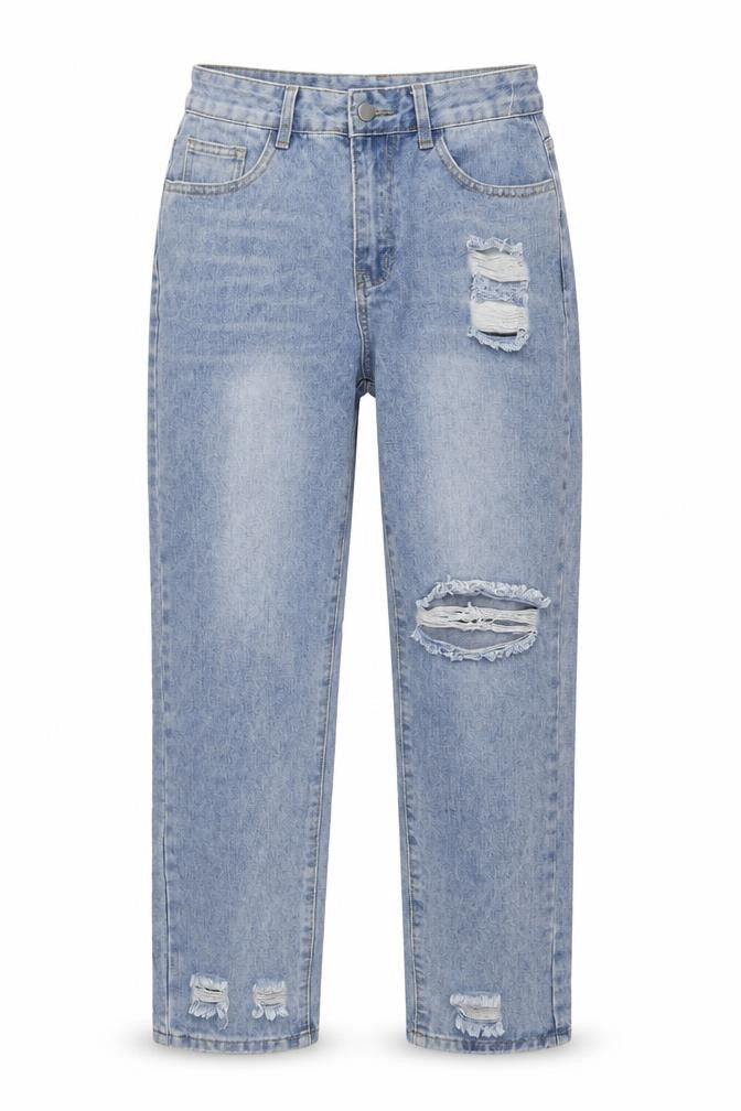 SheIn Womens Blue Cotton Mom Jeans Size M L28 in Regular Button