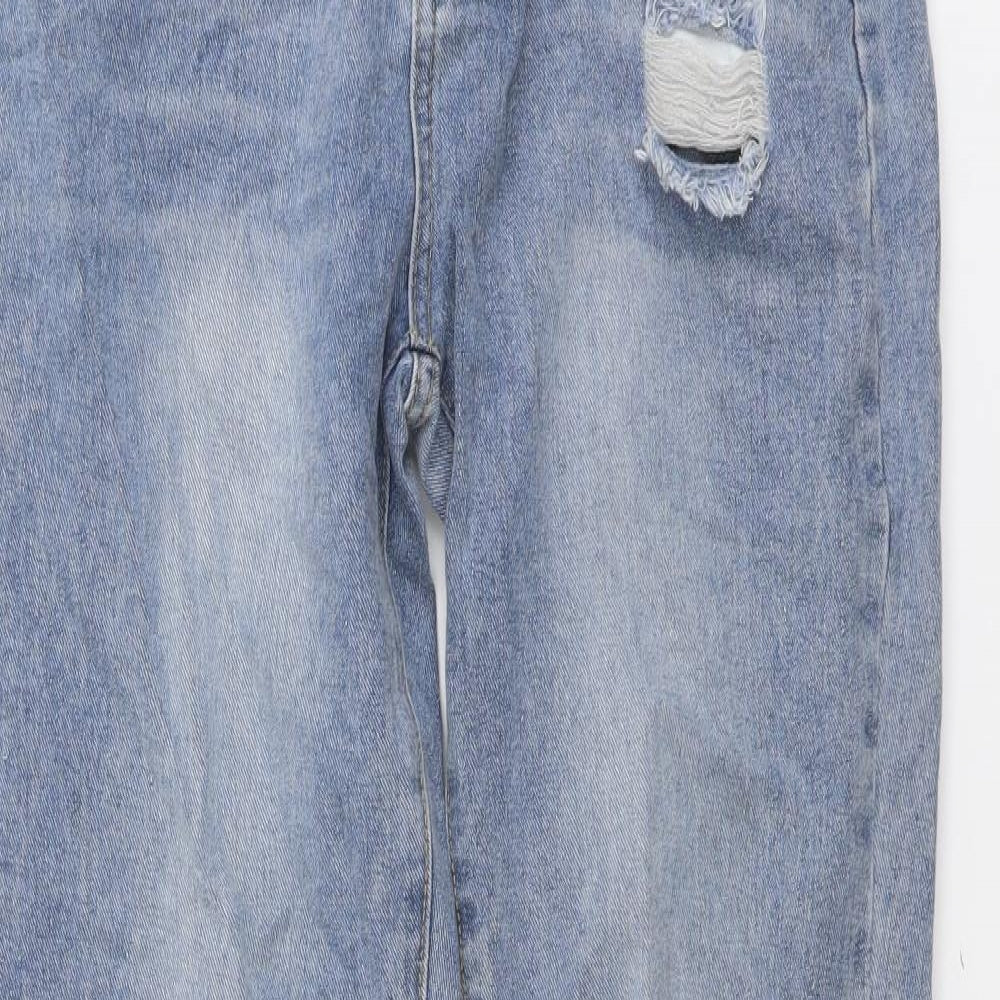 SheIn Womens Blue Cotton Mom Jeans Size M L28 in Regular Button