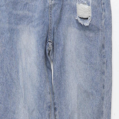 SheIn Womens Blue Cotton Mom Jeans Size M L28 in Regular Button