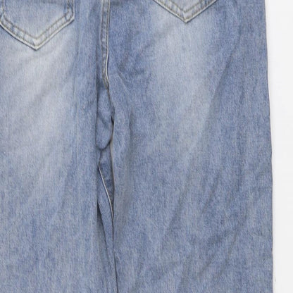 SheIn Womens Blue Cotton Mom Jeans Size M L28 in Regular Button