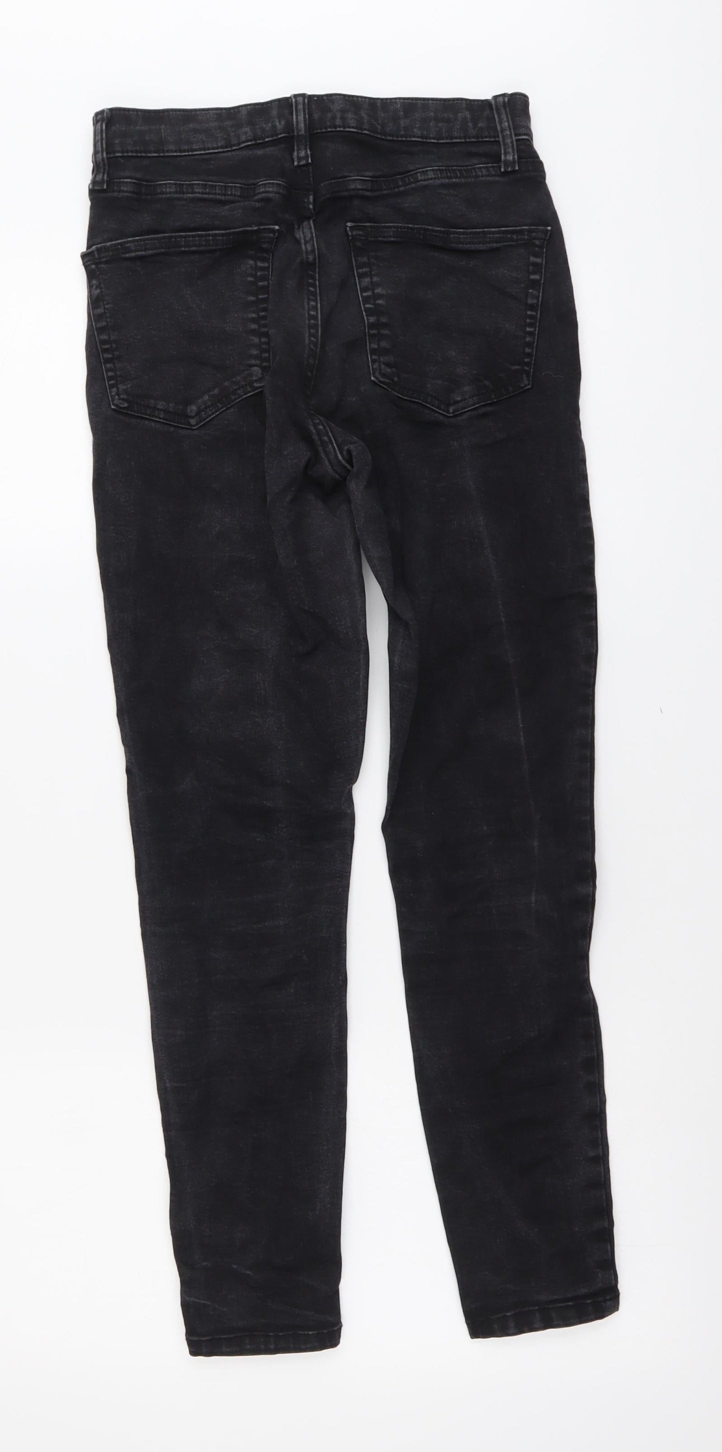 Topshop Womens Grey Cotton Skinny Jeans Size 28 in L27 in Regular Button