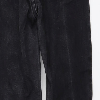 Topshop Womens Grey Cotton Skinny Jeans Size 28 in L27 in Regular Button