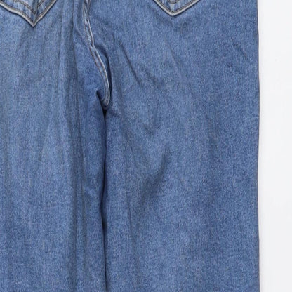 Topshop Womens Blue Cotton Skinny Jeans Size 30 in L25 in Regular Button