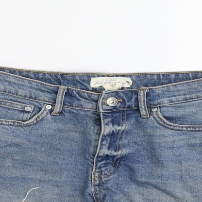 H&M Womens Blue Cotton Cut-Off Shorts Size S L3 in Regular Button
