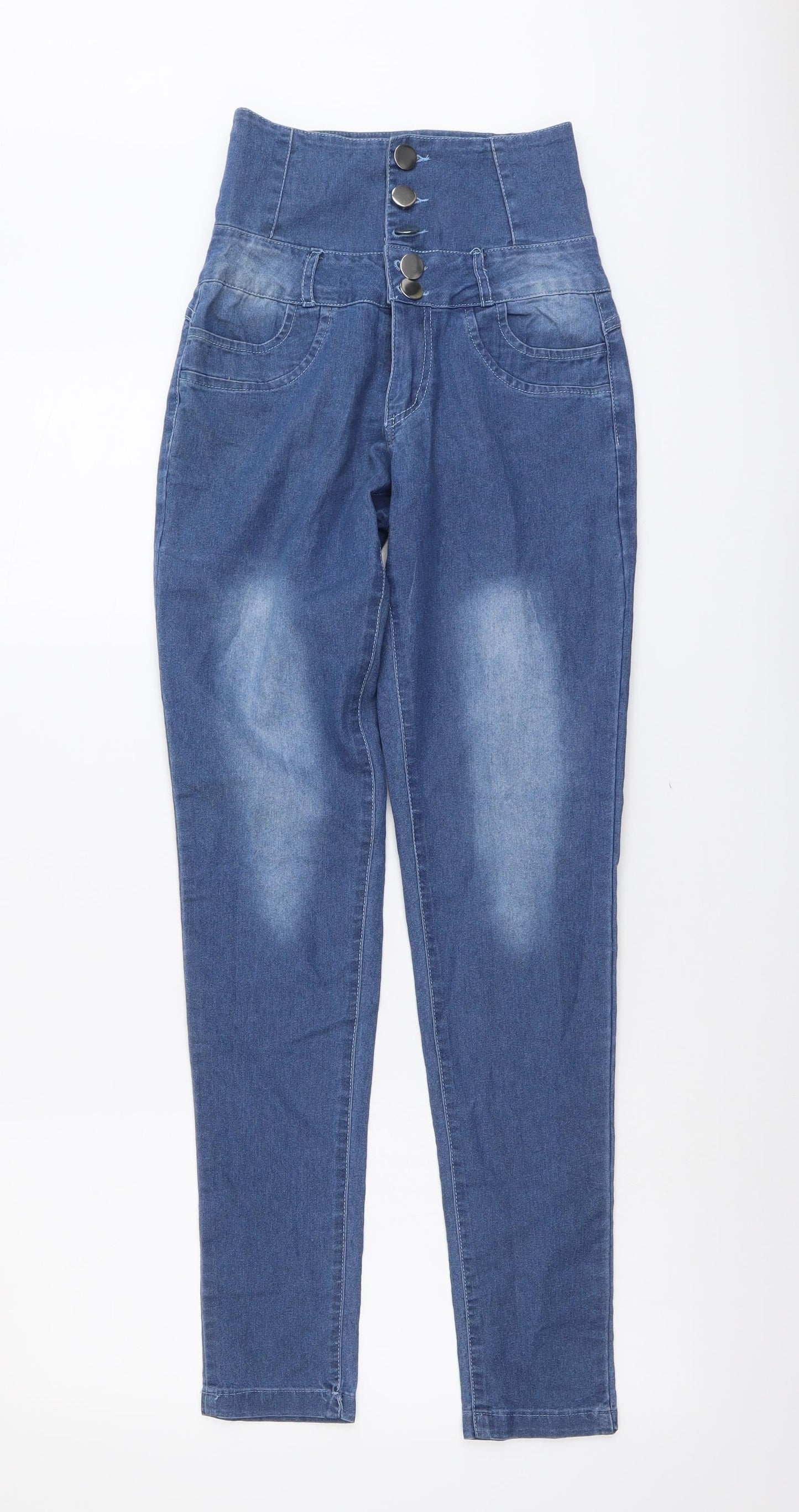 SheIn Womens Blue Cotton Skinny Jeans Size M L30 in Regular Button