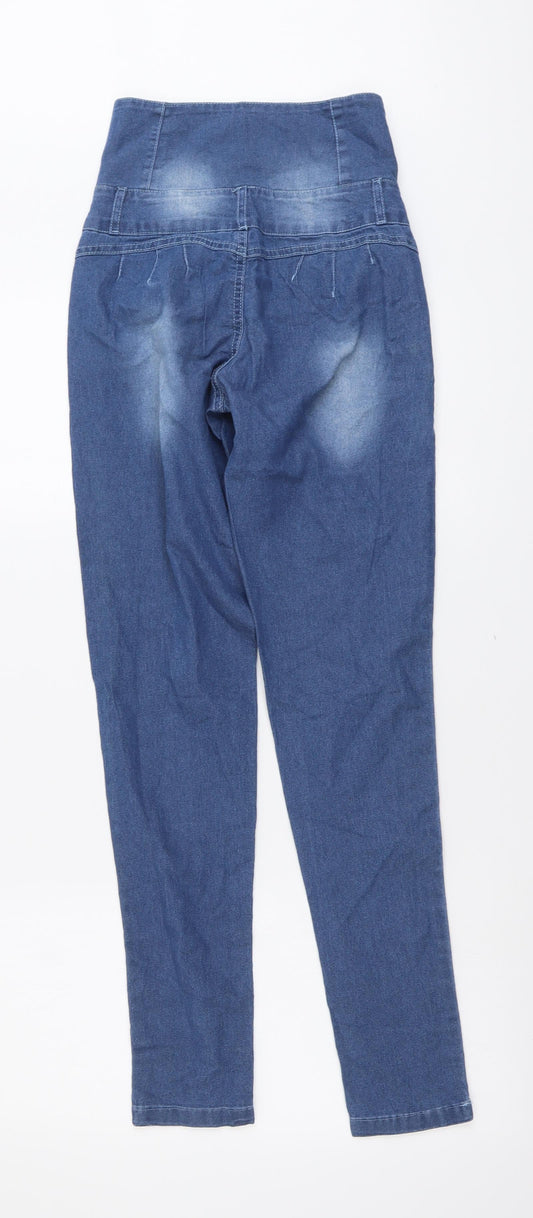 SheIn Womens Blue Cotton Skinny Jeans Size M L30 in Regular Button