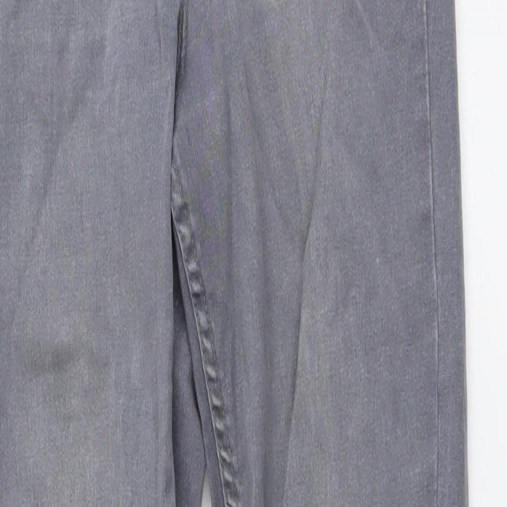 New Look Womens Grey Cotton Skinny Jeans Size 8 L28 in Regular Button