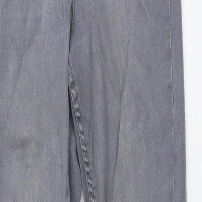 New Look Womens Grey Cotton Skinny Jeans Size 8 L28 in Regular Button