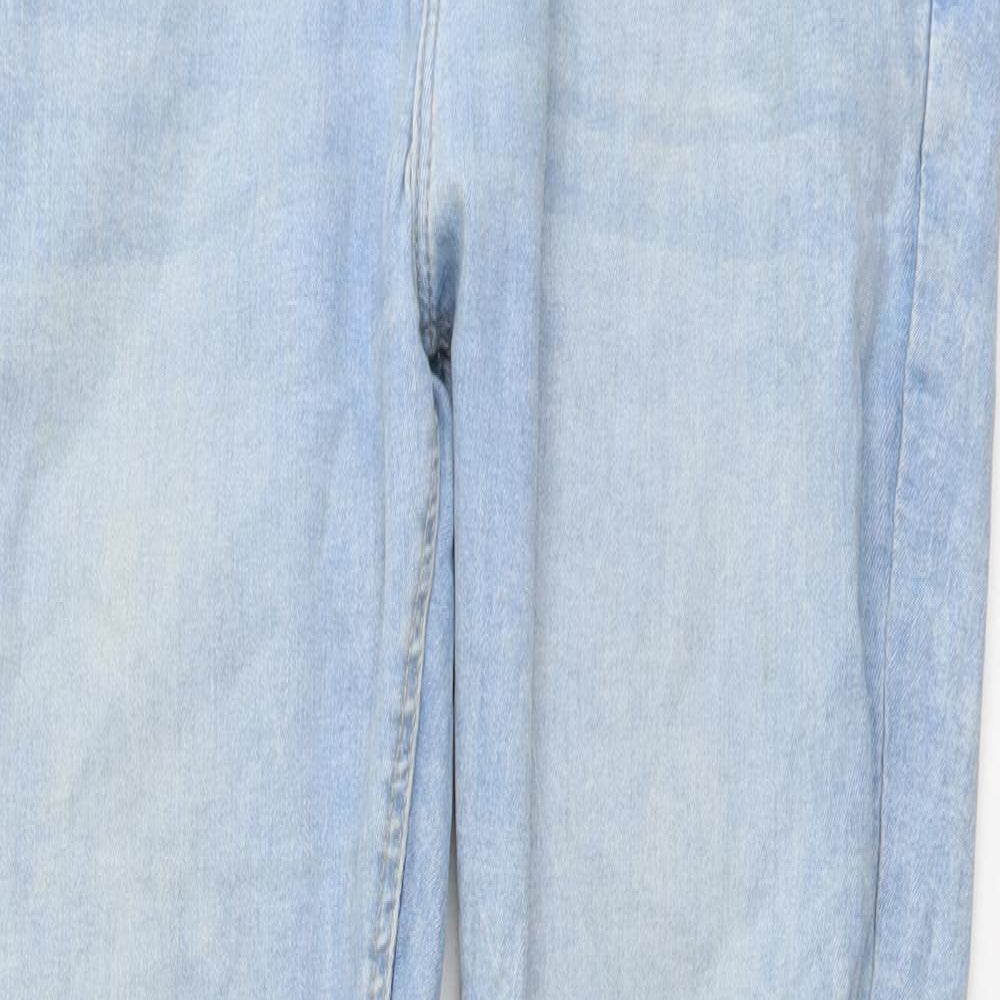 Bershka Mens Blue Cotton Skinny Jeans Size L L29 in Regular Button