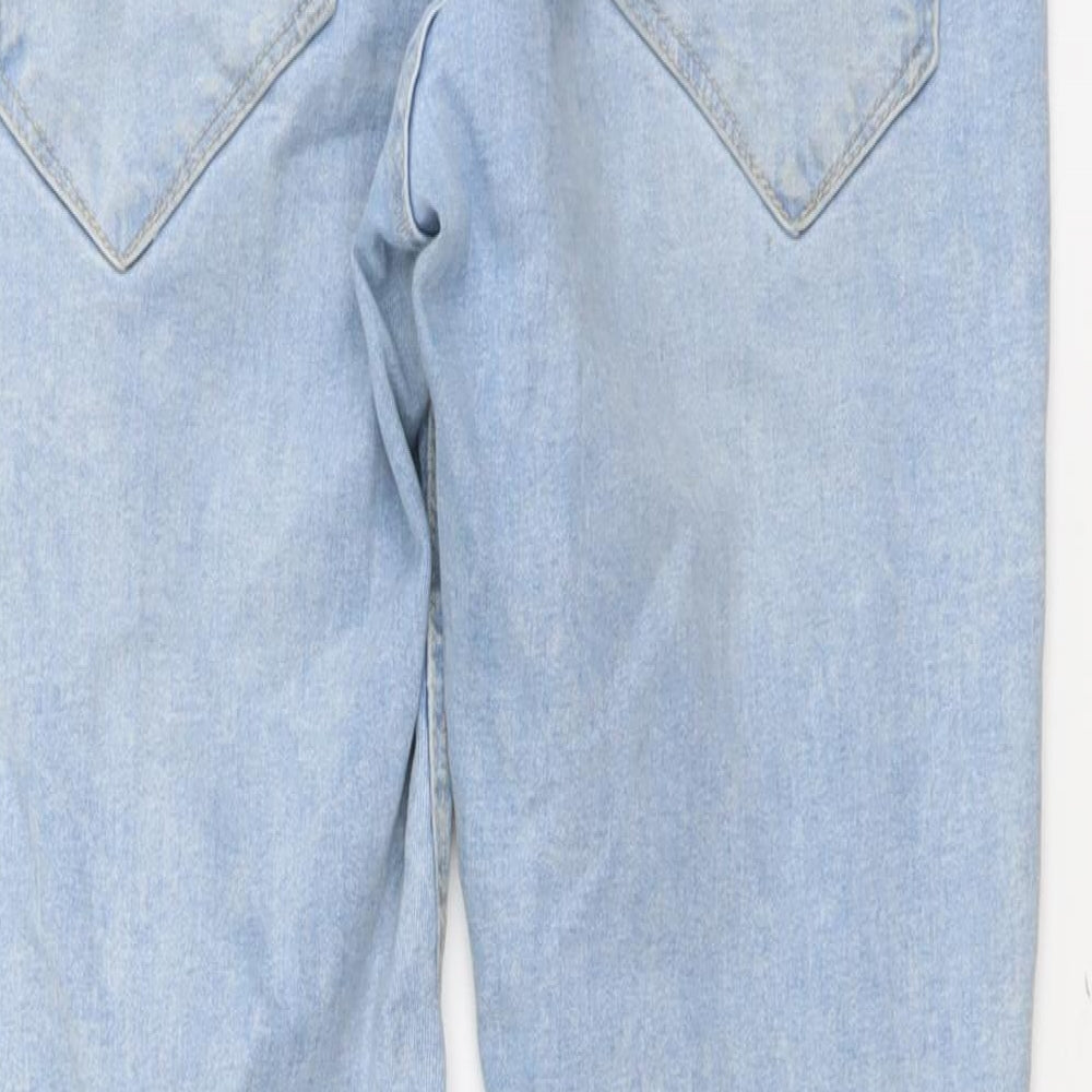 Bershka Mens Blue Cotton Skinny Jeans Size L L29 in Regular Button