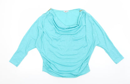 Womens UK Size M Preworn Blue Basic Blouse