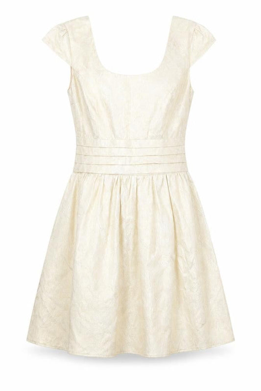 ASOS Womens Gold Polyester Fit & Flare Size 8 Scoop Neck Zip
