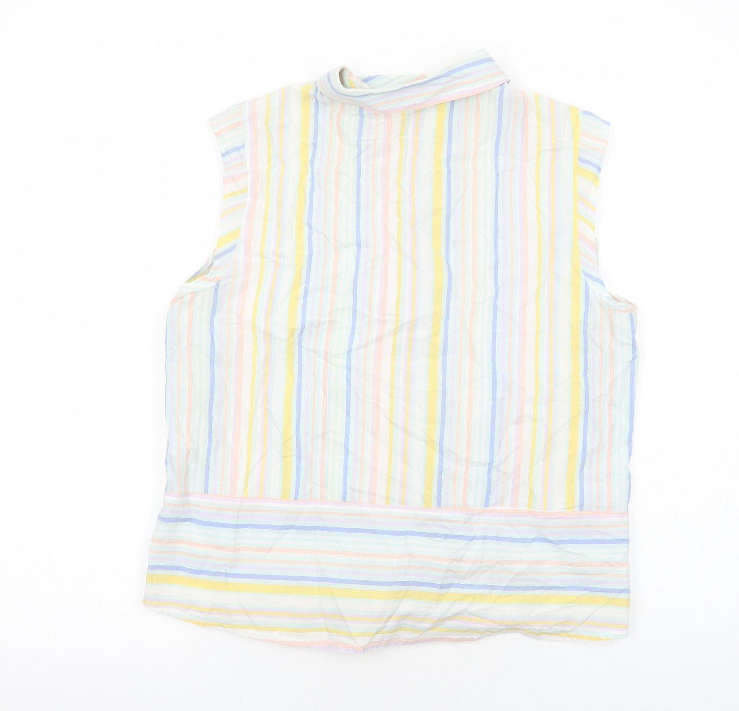 TU Womens Multicoloured Striped Cotton Basic Button-Up Size 16 Collared