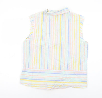 TU Womens Multicoloured Striped Cotton Basic Button-Up Size 16 Collared
