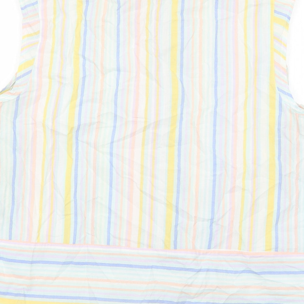 TU Womens Multicoloured Striped Cotton Basic Button-Up Size 16 Collared