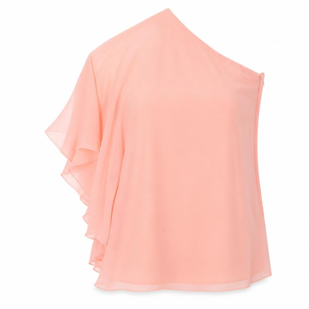 Lipsy Womens Orange Polyester A-Line Size 14 One Shoulder Zip