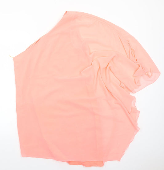 Lipsy Womens Orange Polyester A-Line Size 14 One Shoulder Zip