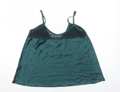 Womens UK Size M Preworn Green Camisole Tank
