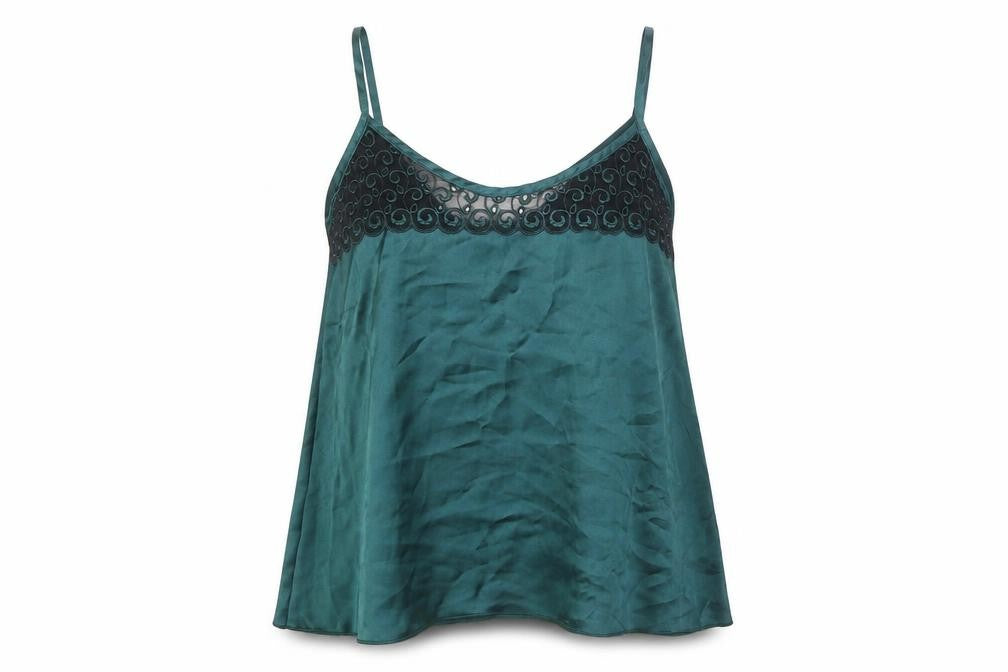 Womens UK Size M Preworn Green Camisole Tank