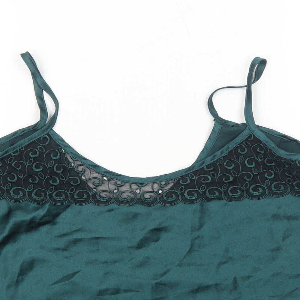 Womens UK Size M Preworn Green Camisole Tank