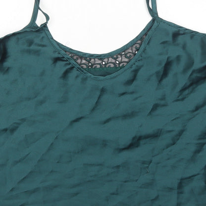 Womens UK Size M Preworn Green Camisole Tank