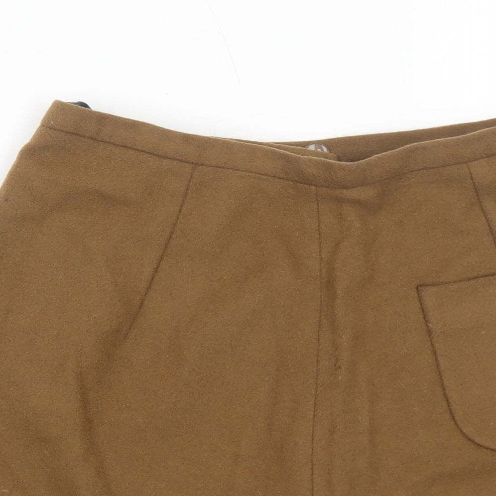 COS Womens Brown Polyester Straight & Pencil Skirt Size 6 Zip