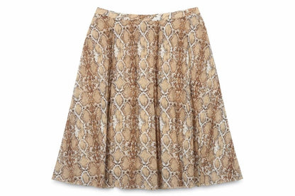 Marks and Spencer Womens Brown Animal Print Polyester Swing Skirt Size 18 - Snakeskin Pattern