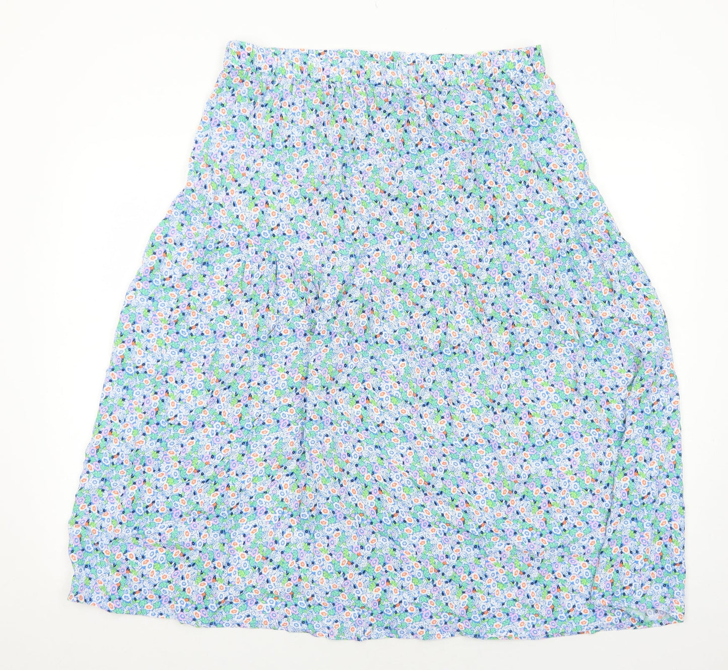 Marks and Spencer Womens Blue Floral Polyester Peasant Skirt Size 16