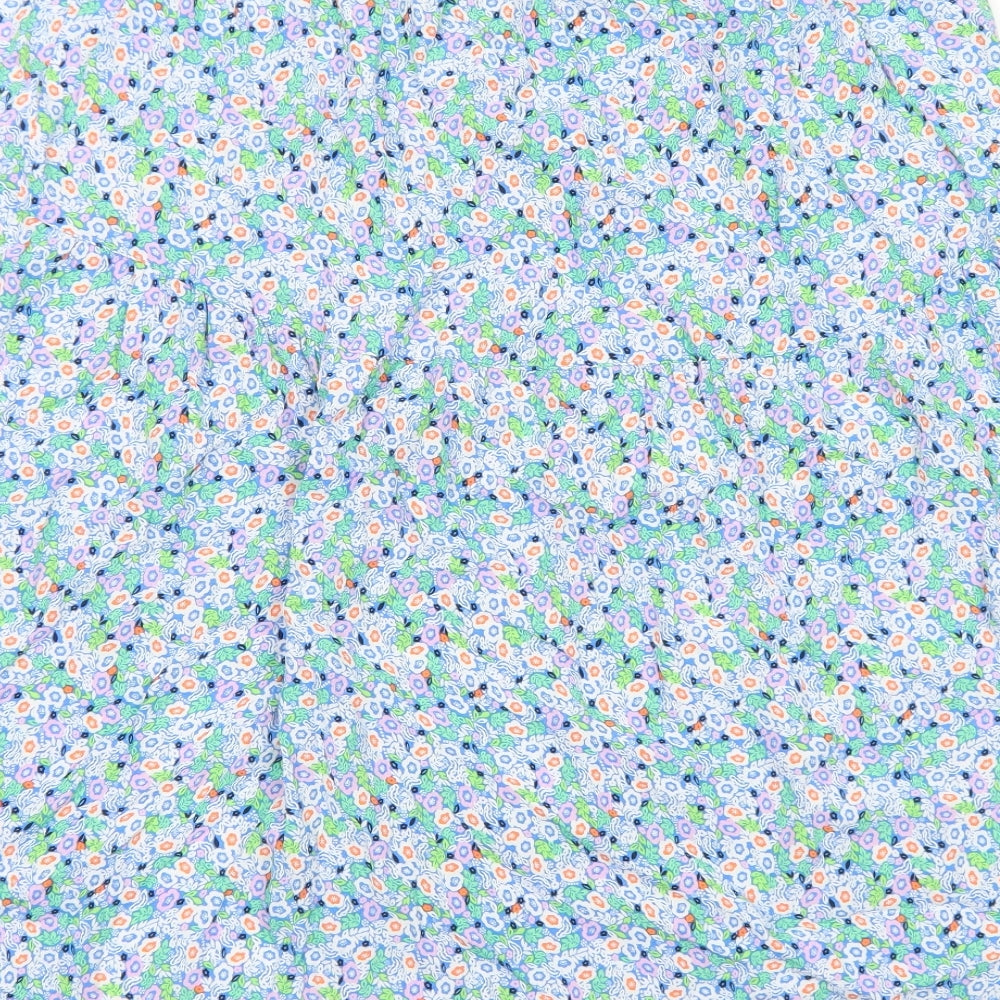 Marks and Spencer Womens Blue Floral Polyester Peasant Skirt Size 16