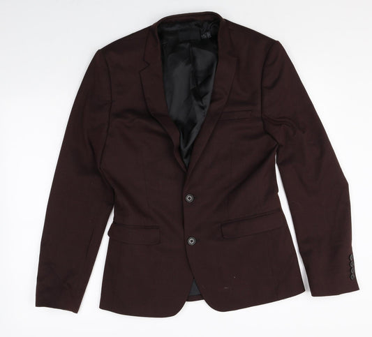 ASOS Mens Brown Polyester Jacket Suit Jacket Size 38 Regular